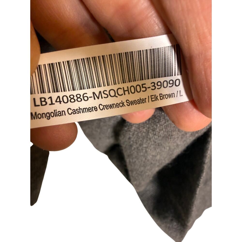 NWT Quince Mongolian Cashmere Crewneck Sweater in Elk Brown Men's Sz. L - Picture 7 of 7
